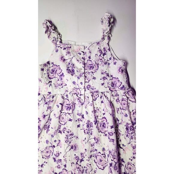 Btween SZ 12 Girls Dress Floral Embroidered Ruffle No Sleeve Baby Doll Lined - Picture 6 of 14